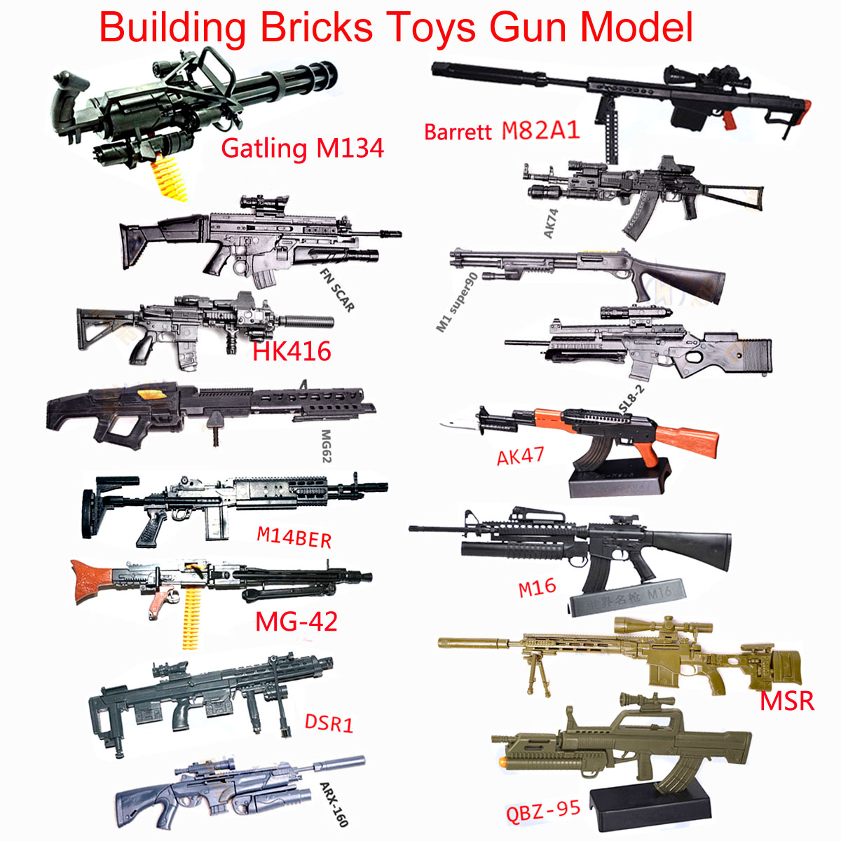 Model Kit Weapons - 1:6 Scale Toy Mini Gun Model