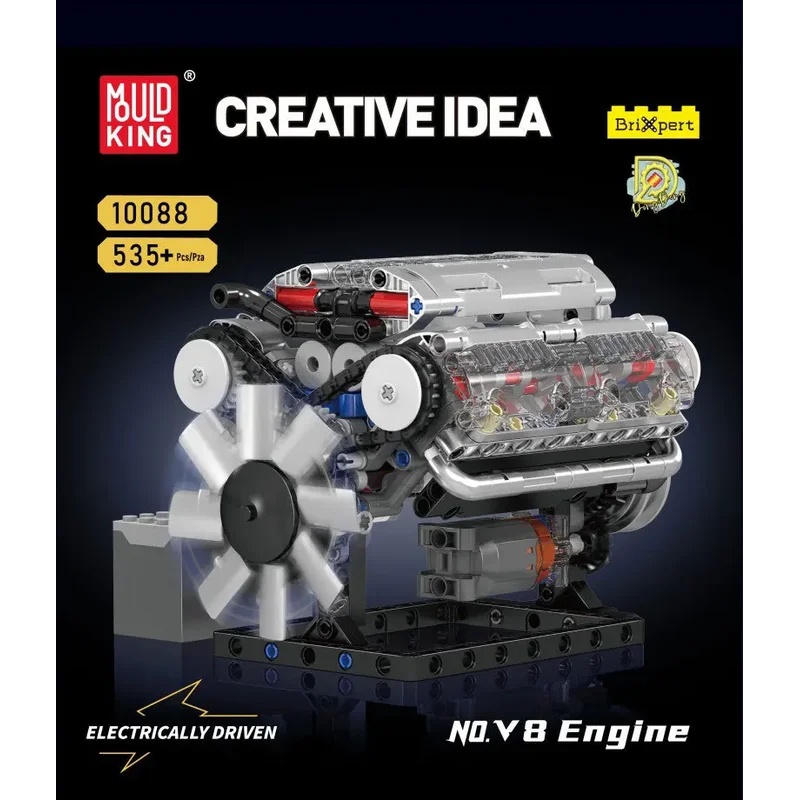 Model Kit V8 Engine - MOULD KING 535PCS V8 Engine Building