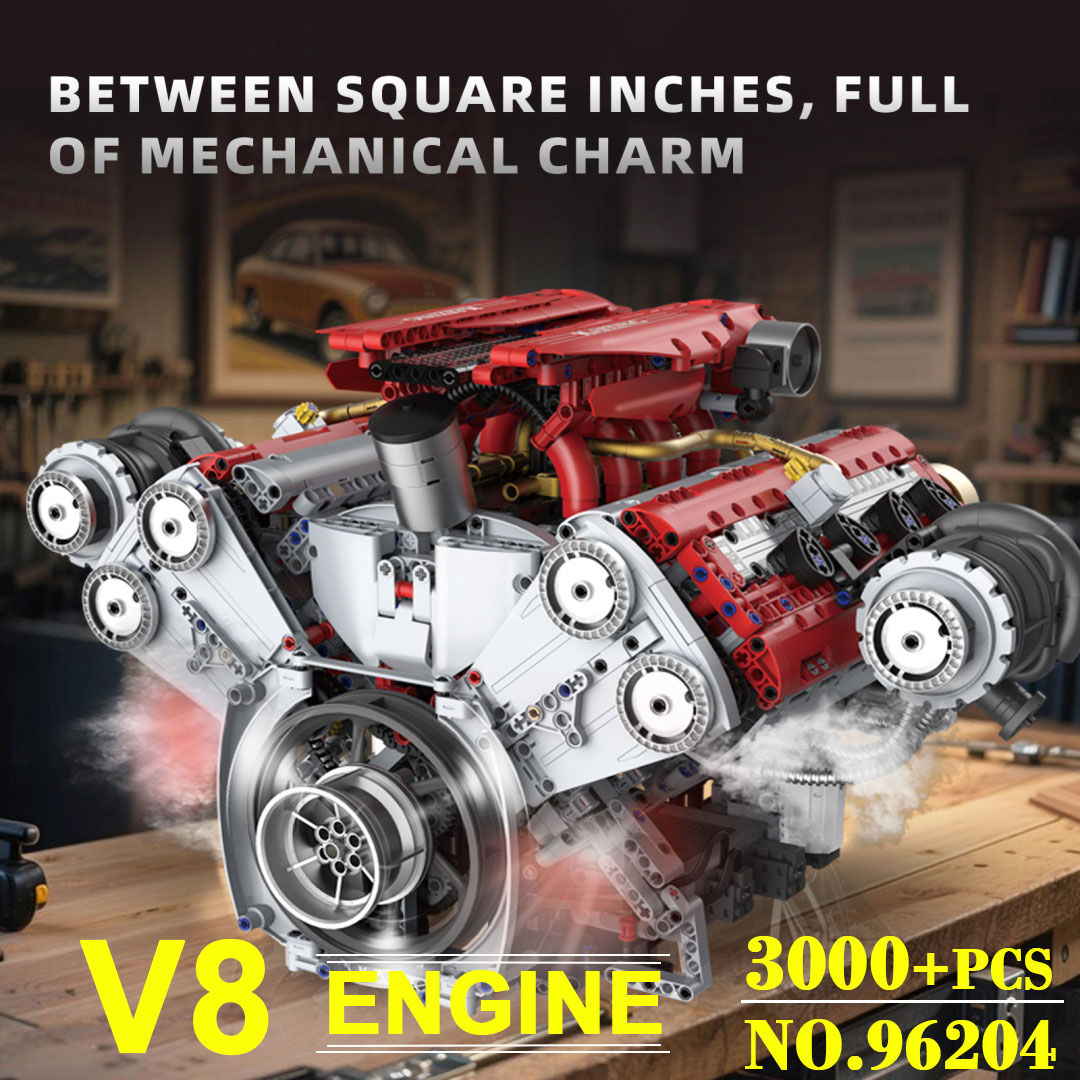 Motorized V8 Engine 3201Pcs Bu - Model Kit V8 Engine review and price
