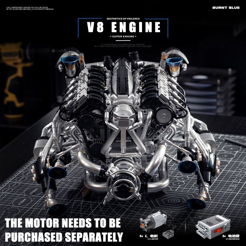 MOC Supercar V8 Engine Buildin - Model Kit V8 Engine review and price