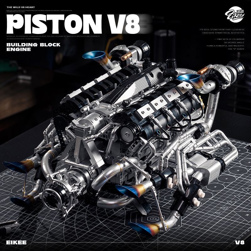 MOC Supercar V8 Engine Buildin - Model Kit V8 Engine review and price