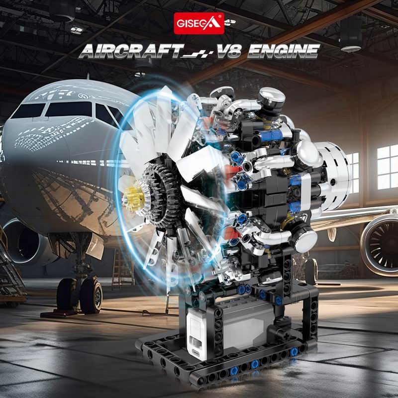 G8910 Aviation V8 Engine 558pc - Model Kit V8 Engine review and price