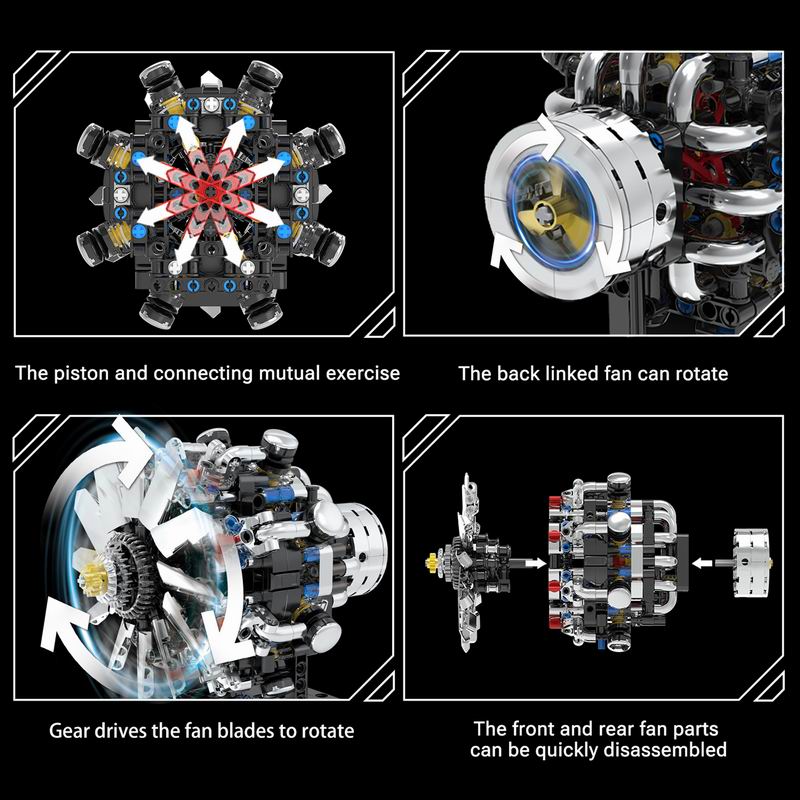 G8910 Aviation V8 Engine 558pc - Model Kit V8 Engine review and price