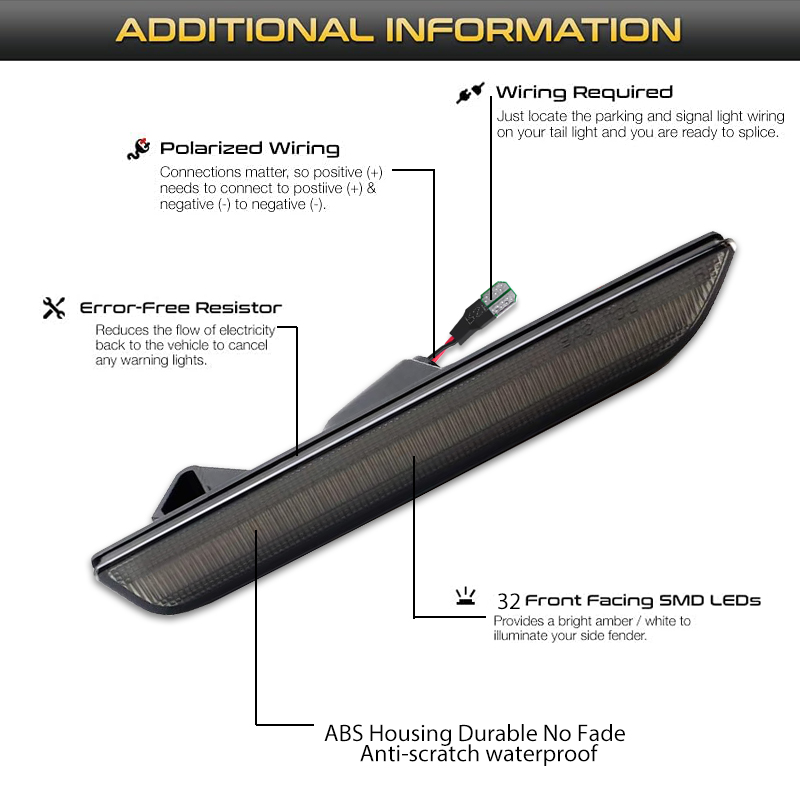 2pcs Car Front Rear Bumper Sid - Model Kit Led review and price