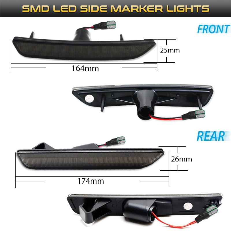 2pcs Car Front Rear Bumper Sid - Model Kit Led review and price