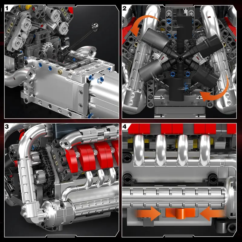Mould King 10203 1169Pcs Super - Model Kit V8 Engine review and price