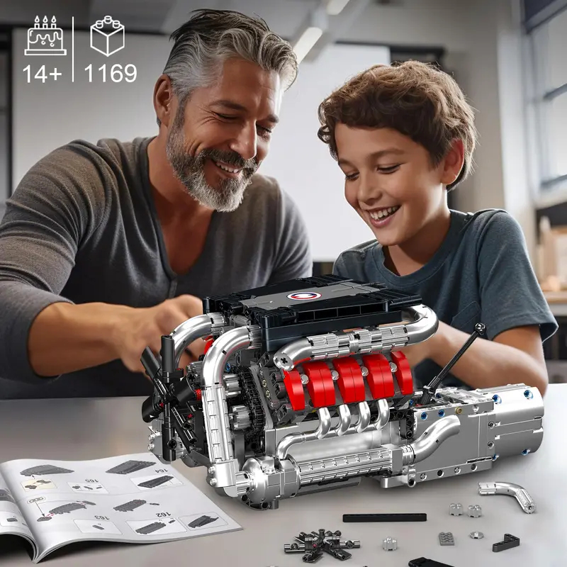 Mould King 10203 1169Pcs Super - Model Kit V8 Engine review and price