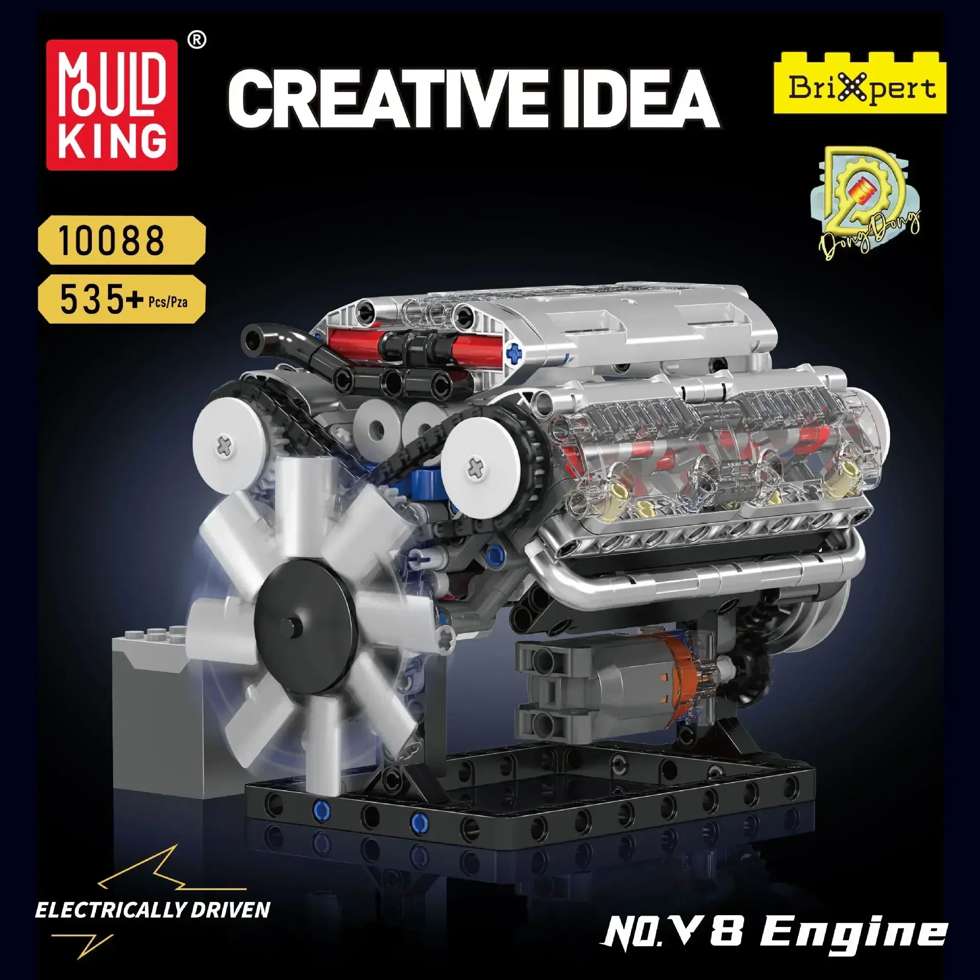 Mould King V8 Engine Building  - Model Kit V8 Engine review and price
