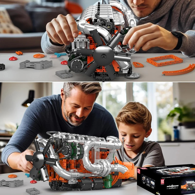 Mould King 10200 V8 Twin-Turbo - Model Kit V8 Engine review and price