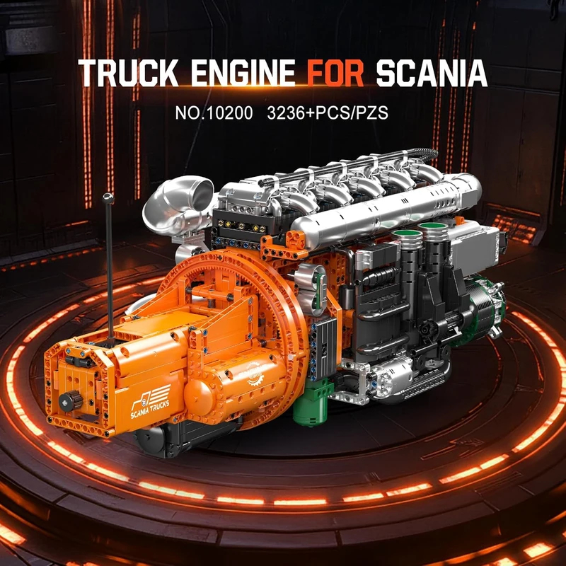 Mould King 10200 V8 Twin-Turbo - Model Kit V8 Engine review and price