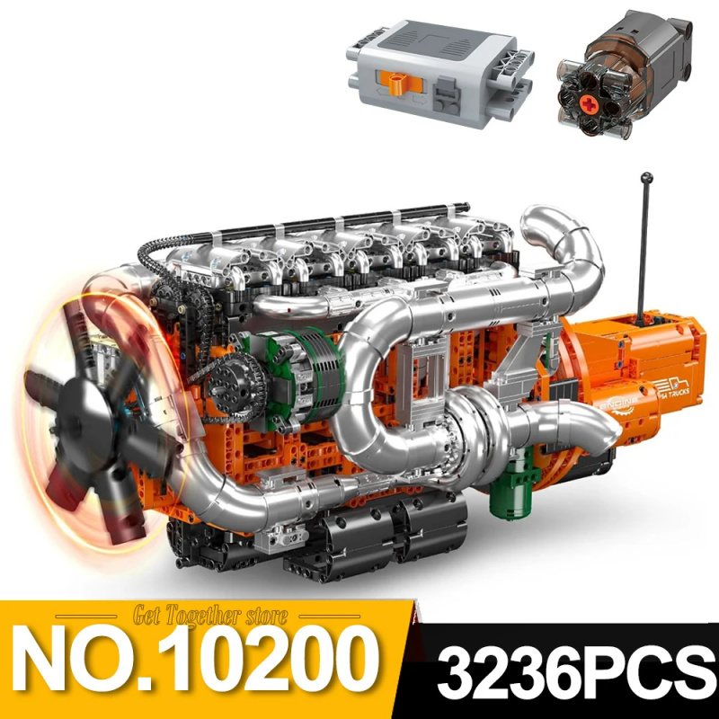Mould King 10200 V8 Twin-Turbo - Model Kit V8 Engine review and price