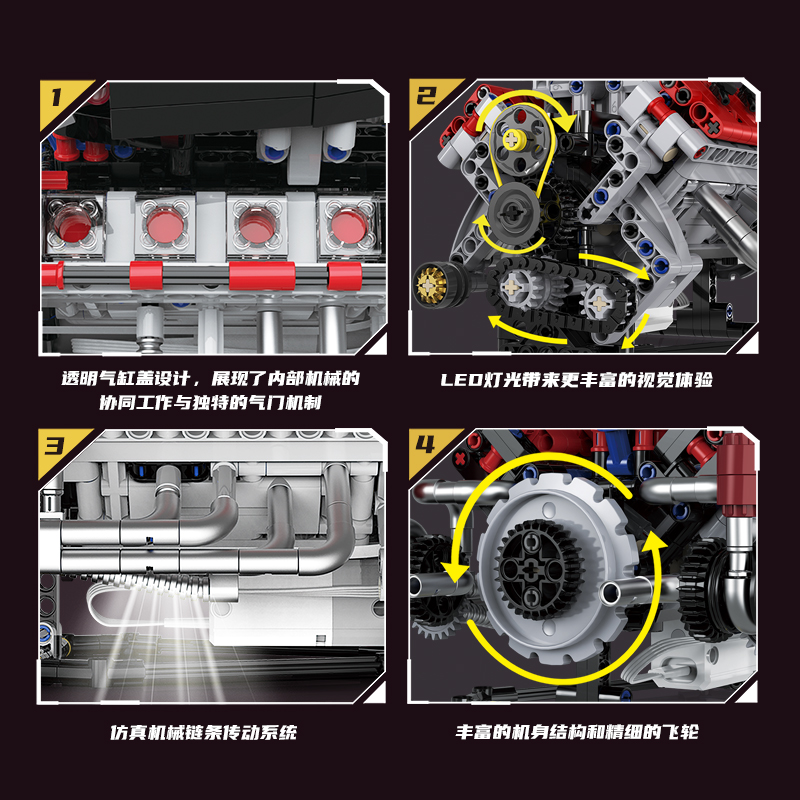 K96207 F40LM Model 700pcs Buil - Model Kit V8 Engine review and price