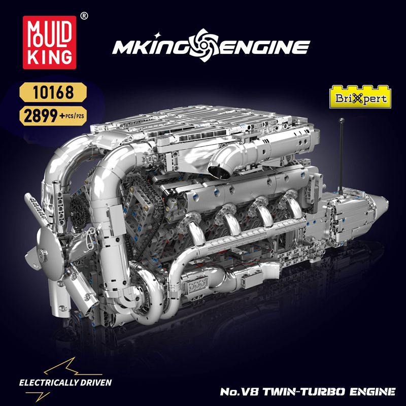 Mould King 10168 V8 Twin Turbo - Model Kit V8 Engine review and price